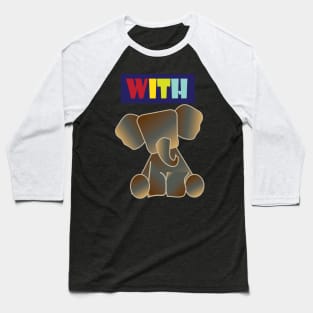 With cute gradient baby elephant Baseball T-Shirt